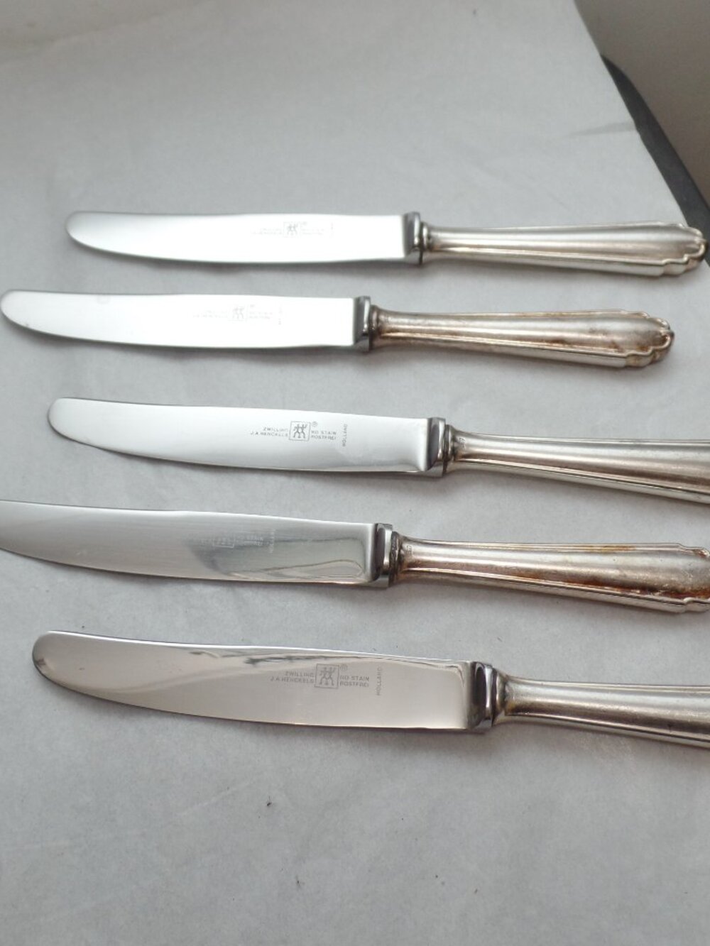 Zwillings J.A. Henckels Set Of 5 Butter Knives 800 Silver Holland